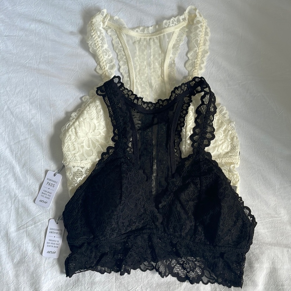 NWT Aerie Padded Racerback Bralette Set of 2